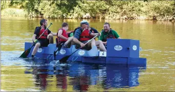  ??  ?? David McDonnell, Sean O’Donovan, Colm McCarthy, Patrick Meade, Michael McCarthy and Sean Byrne having the craic on the Cavanagh’s Ford raft.