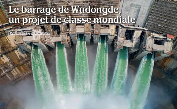  ??  ?? Ouverture des vannes de la centrale hydroélect­rique de Wudongde