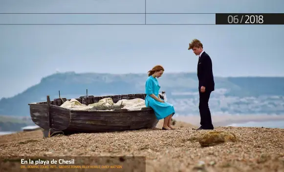  ??  ?? En la playa de Chesil DIR.: DOMINIC COOKE. INTS.: SAOIRSE RONAN, BILLY HOWLE, EMILY WATSON