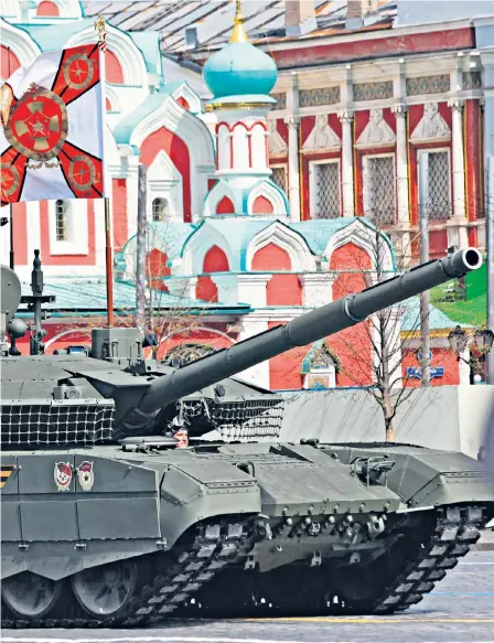  ?? ?? Military vehicles rehearsed over the weekend for Moscow’s Victory Day parade today, marking Russia’s victory over the Nazis in the Second World War