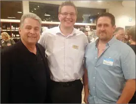  ?? JAMES MILLER/Penticton Herald ?? Penticton & Wine Country Chamber of Commerce members met Wednesday at the VQA Wine Centre for the annual Mayor’s Reception honouring nominees for the Business Excellence Awards. Having a chat with Mayor Andrew Jakubeit, centre, are Tony Holler from...