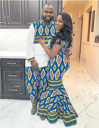  ?? BRITNEY BEMPONG AND DEJI FASEYI ?? When the pandemic hit last year, Deji Faseyi and Britney Bempong cancelled their 500-person, two-day wedding and opted for a “mini-mony” of just 10 guests at their church and Bempong's parents' house in December. They're now looking for newly engaged couples to buy their wedding contracts, totalling $24,000 at two different venues in Vaughan and Etobicoke.