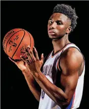  ?? CHRIS LANDSBERGE­R, THE OKLAHOMAN] [PHOTO BY ?? Thunder rookie Hamidou Diallo tweaked his left ankle Thursday during practice in Los Angeles. Oklahoma City plays the Los Angeles Clippers on Friday night.