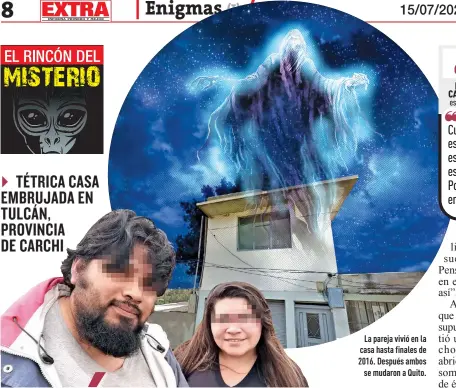  ??  ?? La pareja vivió en la casa hasta finales de 2016. Después ambos se mudaron a Quito.