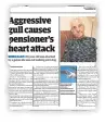  ??  ?? Our report on Fife woman Margaret Cruickshan­ks who said she suffered a heart attack after a seagull attack.