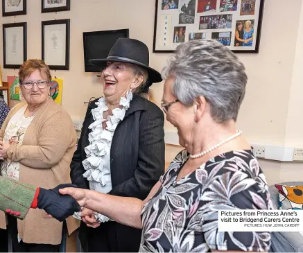  ?? PICTURES: HUW JOHN, CARDIFF ?? Pictures from Princess Anne’s visit to Bridgend Carers Centre