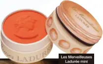  ??  ?? Les Merveilleu­ses Ladurée mini pressed cheek color #103 $210