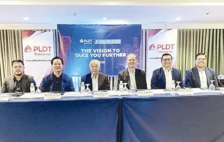  ?? ?? PLDT Enterprise and Signabank agreed to continue their partnershi­p for a digitally empowered future. In photo (from left) are Haycelle Zar Antonio, IT head, Signabank; Philip Christophe­r Tongol, chief operating officer, Signabank; Roman Belmonte Jr., president, Signabank; Jay Lagdameo, vice president and enterprise revenue group head, PLDT Enterprise; Dennis Magbatoc, AVP and head Luzon CRM, PLDT Enterprise and Rexel Gongora, business head, North Luzon CRM, PLDT Enterprise.