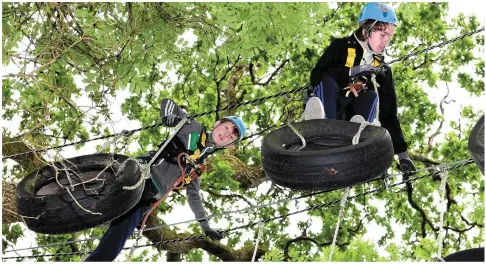  ?? Photo by Michelle Cooper Galvin ?? Listowel KDYS members Tadgh O’Connor and Ciaran Gleeson at Killarney High Ropes, Aghadoe, Killarney.