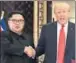  ??  ?? Trump (R) and Kim Jong Un