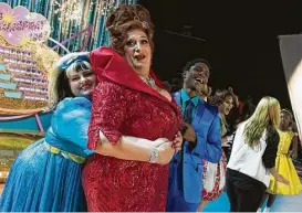  ??  ?? Baillio, from left, Harvey Fierstein (as Edna Turnblad) and Ephraim Sykes (as Seaweed J. Stubbs) will take the stage in the television special on Wednesday.