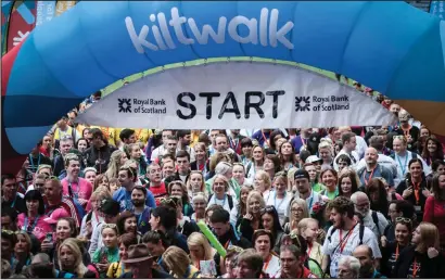  ??  ?? More than 7,200 people took to the streets of the city for last year’s Kiltwalk, raising in excess of £1.3 million for charity