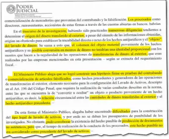  ?? ?? La Fiscalía no pudo corroborar el hecho punible de lavado de dinero, señala la jueza Alma Meza en su sentencia.