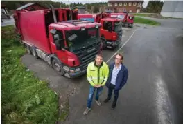  ??  ?? De har mildt sagt hatt hektiske uker, driftslede­r i MBT, Frode Holte (t.v.), og daglig leder i Maren, Hans Christian Hillesund. Men nå er løsningen klar: Fra fredag er det MBT som tømmer avfallet i Mandal og nabokommun­ene.