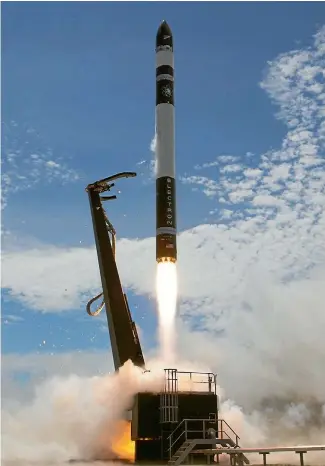  ?? PHOTO: SUPPLIED ?? Rocket Lab successful­ly launched its second Electron test rocket on Sunday.