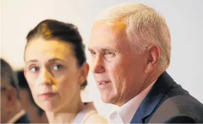  ?? Photo / AP ?? Prime Minister Jacinda Ardern and US Vice-President Mike Pence during the APEC meeting.