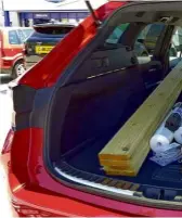  ??  ?? SPACE 1,606-litre load area was able to gobble up 2.4metre decking boards and still have space to stow parcel shelf and dog guard