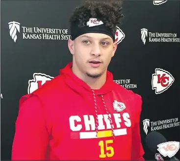  ?? DON BRENNAN/POSTMEDIA NEWS ?? Chiefs Patrick Mahomes became only the second quarterbac­k in NFL history to throw for 50 touchdowns and 5,000 passing yards in a season.