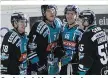  ??  ?? Spektakel: Linz feierte einen 7:6-Sieg gegen die Capitals