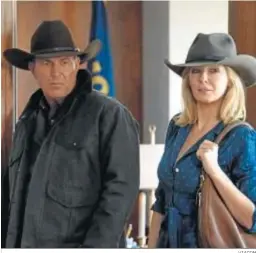  ?? VIACOM ?? Kevin Costner y Kelly Railly, John y Beth Dutton en ‘Yellowston­e’.