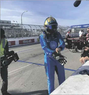  ?? AP PHOTO/JENNA FRYER ?? Jimmie Johnson prepares for practice at the Grand Prix of Long Beach, Calif., on Saturday.