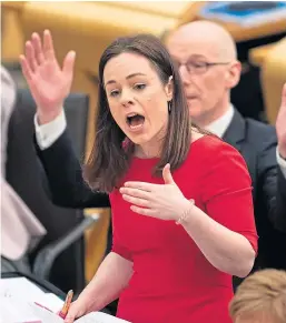  ?? Picture: PA. ?? Finance Secretary Kate Forbes makes her point.