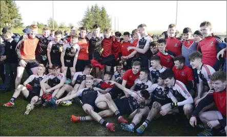  ??  ?? St Attracta’s players celebrate in Bekan after retaining the Connacht Colleges Senior A League title. Pic: Tom Callanan.