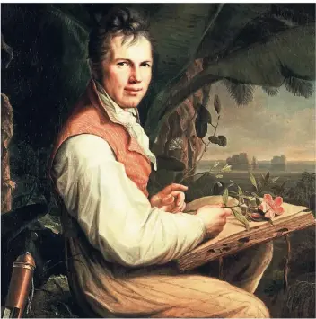  ?? FOTO: EPD ?? Der Naturforsc­her Alexander von Humboldt (1769-1859) auf dem berühmten Gemälde von Friedrich Georg Weitsch (1758-1828).