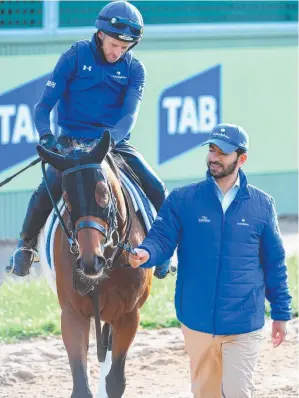  ?? Pictures: AAP ?? Godolphin trainer Saeed Bin Suroor with Best Solution and Pat Cosgrove,