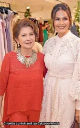  ??  ?? Criselda Lontok and Iza Calzado-Wintle