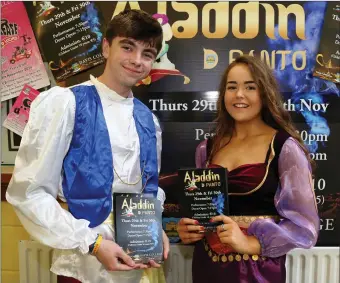  ??  ?? Robert Dunne and Melanie Finn will be on stage in Aladdin the Musical which will be staged at Davis College, Mallow on November 28th, 29th and 30th. Photo: Sheila Fitzgerald