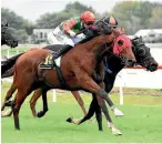  ?? RACE IMAGES ?? Richie McHorse powers home for rider Jake Bayliss to win the Hawke’s Bay Cup yesterday.