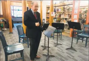  ?? Contribute­d photos ?? State Sen. Martin Looney, D-New Haven, at the celebratio­n of the Fair Haven Library’s anniversar­y.