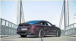  ?? [ Stalzer] ?? Markenzeic­hen vier Endrohre: die doch eher sportliche Limousine von BMW namens M8 Gran Coupe.´