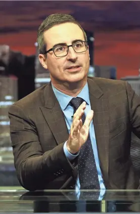  ??  ?? John Oliver’s “Last Week Tonight” returns to HBO for Season 5 on Sunday. The show has been renewed through 2020. ERIC LIEBOWITZ/HBO