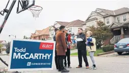  ?? RICHARD LAUTENS TORONTO STAR ?? Right: Whitby Conservati­ve candidate Todd McCarthy is a longtime friend and law partner of former MP and Harper-era finance minister Jim Flaherty.