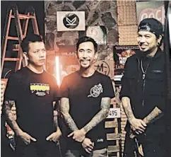  ?? SLAPSHOCK no more: Guitarist Jerry Basco, bassist Lee Nadela, vocalist Jamir Garcia. PHOTOGRAPH COURTESY OF FACEBOOK/SLAPSHOCK ??