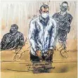  ?? FOTO: BENOIT PEYRUCQ/AFP/DPA ?? Diese Gerichtsze­ichnung zeigt Salah Abdeslam.