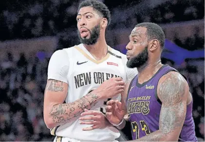  ?? AFP ?? Dúo dinámico. Anthony Davis se unirá a LeBron James en Los Angeles Lakers en la próxima temporada.