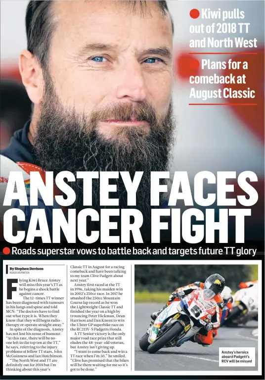  ??  ?? Anstey’s heroics aboard Padgett’s RCV will be missed