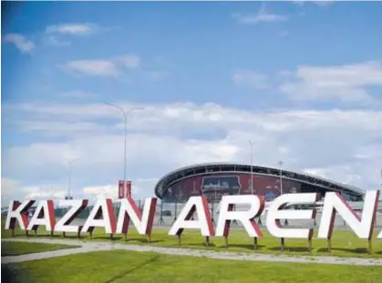  ?? AFP ?? Este es el Estadio Kazán Arena, en la ciudad del mismo nombre. Esta es una de las sedes del Mundial Rusia 2018. El recinto tiene capacidad para poco más de 45.000 personas.