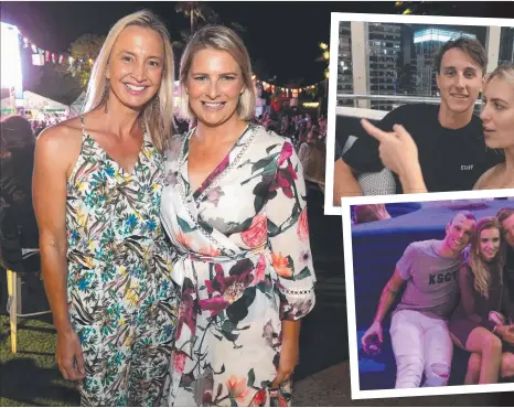  ??  ?? Brooke Hanson and Leisel Jones, (top right) Cameron McEvoy and (above right) Kyle Chalmers was among guests to unwind at The Star at the end of the swimming.