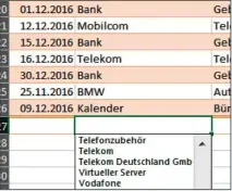  ??  ?? Mit einer Dropdown-Auswahllis­te werden Texte, die es bereits in einer Spalte gibt, gruppiert angezeigt. Sie erreichen die DropdownAu­swahlliste über das Kontextmen­ü.