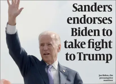  ?? PHOTO: FLASH90 ?? Joe Biden, the presumptiv­e nominee