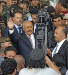  ?? AP ?? Yemen’s former president Ali Abdullah Saleh played down the rift between his party and his Shiite allies