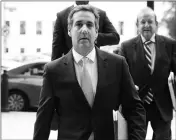  ?? ASSOCIATED PRESS ?? IN THIS SEPT. 2017 FILE PHOTO, Michael Cohen, President Donald Trump’s personal attorney, arrives on Capitol Hill in Washington. Cohen is challengin­g porn actress Stormy Daniels’ unsubstant­iated charge that someone tied to Trump threatened her with...