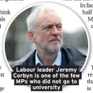  ??  ?? Labour leader Jeremy Corbyn is one of the few MPs who did not go to university