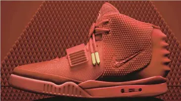  ?? NIKE ?? As Ye’s corporate partnershi­ps have evaporated, his products — and especially his shoes such as the Nike Air Yeezy 2, above — have likewise seemed to have vanished from sight. Hundreds of pairs are still available on resale sites.