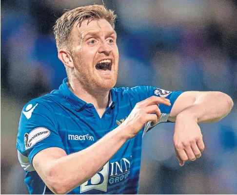  ??  ?? NUMBERS GAME: St Johnstone midfielder Liam Craig has made 350 appearance­s for the Perth club.