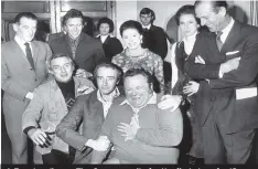  ??  ?? A Royal audience: The Goons reunite for the first show for 12 years. Left to right; announcer Andrew Timothy, Spike Milligan, Lord Snowdon, Peter Sellers, Princess Margaret, Harry Secombe, Princess Anne and the Duke of Edinburgh